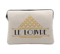Housse Ordinateur et Tablette Aspect Lin - Le Louvre Paris France Luxe Style Architecture - 10 Pouces Pochette de Protection PC Portable Imprimé en France