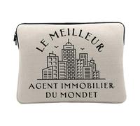 Housse Ordinateur et Tablette Aspect Lin - Le Meilleur Agent Immobilier du Monde Commercial Immobilier Vente Maison Appartement - 10 Pouces Pochette de Protection PC Portable Imprimé en France