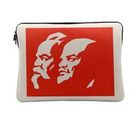 Housse Ordinateur et Tablette Aspect Lin - Lenine Marx Communiste Revolution URSS Russie - 14-15 Pouces Pochette de Protection PC Portable Imprimé en France