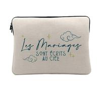 Housse Ordinateur et Tablette Aspect Lin - Les Mariages sont écrits au Ciel Amour Astrologie Bohémien - 12-13 Pouces Pochette de Protection PC Portable Imprimé en France