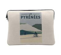 Housse Ordinateur et Tablette Aspect Lin - Les Pyrénées Vélo France Cyclisme Tour Montagnes - 10 Pouces Pochette de Protection PC Portable Imprimé en France
