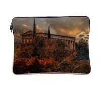 Housse Ordinateur et Tablette Aspect Lin - Leve de Soleil sur Parthenon en Automne Grece Monument - 10 Pouces Pochette de Protection PC Portable Imprimé en France