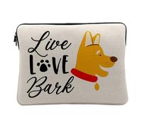 Housse Ordinateur et Tablette Aspect Lin - Live Love Bark Dog Pets - 12-13 Pouces Pochette de Protection PC Portable Imprimé en France