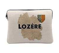 Housse Ordinateur et Tablette Aspect Lin - Lozère 48 Département Mende Carte Ancienne Rare - 12-13 Pouces Pochette de Protection PC Portable Imprimé en France