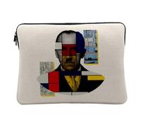 Housse Ordinateur et Tablette Aspect Lin - Mondrian Collage Art Artiste Peinture Modernisme - 12-13 Pouces Pochette de Protection PC Portable Imprimé en France