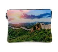 Housse Ordinateur et Tablette Aspect Lin - Muraille de Chine/Merveille du Monde/Paysage Monument - 12-13 Pouces Pochette de Protection PC Portable Imprimé en France