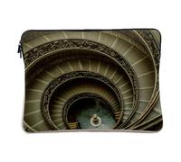 Housse Ordinateur et Tablette Aspect Lin - Musée du Vatican Escalier Gris en Spirale Rome Italie - 12-13 Pouces Pochette de Protection PC Portable Imprimé en France