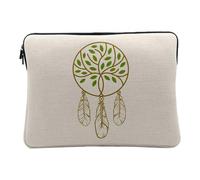 Housse Ordinateur et Tablette Aspect Lin - Nature Arbre Forêt Amour Bohémien - 10 Pouces Pochette de Protection PC Portable Imprimé en France