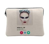 Housse Ordinateur et Tablette Aspect Lin - Nina S. Le Cygne Noir Réseau Social Rencontre Amour - 14-15 Pouces Pochette de Protection PC Portable Imprimé en France