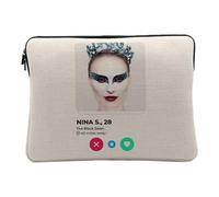 Housse Ordinateur et Tablette Aspect Lin - Nina S. The Black Swan Social Network Dating Love - 10 Pouces Pochette de Protection PC Portable Imprimé en France
