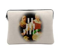 Housse Ordinateur et Tablette Aspect Lin - No Bad Vibes Collage Vintage Illustration Art Meme Humour Parodie - 10 Pouces Pochette de Protection PC Portable Imprimé en France