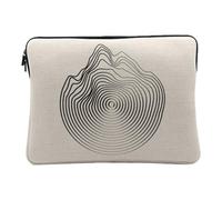 Housse Ordinateur et Tablette Aspect Lin - Ondes Sonores Esprit Sensibilité Son - 12-13 Pouces Pochette de Protection PC Portable Imprimé en France