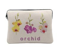 Housse Ordinateur et Tablette Aspect Lin - Orchid Flowers Watercolor Chic Garden Love - 12-13 Pouces Pochette de Protection PC Portable Imprimé en France