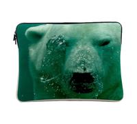 Housse Ordinateur et Tablette Aspect Lin - Ours Polaire sous l'eau Ours Blanc Animal Sauvage Nature - 12-13 Pouces Pochette de Protection PC Portable Imprimé en France