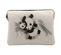 Housse Ordinateur et Tablette Aspect Lin - Panda Judo Aquarelle Arts Martiaux Karate Mignon Enfant - 14-15 Pouces Pochette de Protection PC Portable Imprimé en France