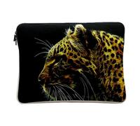 Housse Ordinateur et Tablette Aspect Lin - Panthere Artwork Art Animaux Sauvages Exotique - 14-15 Pouces Pochette de Protection PC Portable Imprimé en France