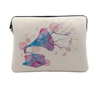 Housse Ordinateur et Tablette Aspect Lin - Phonographe Peinture Abstrait Illustration Encre - 14-15 Pouces Pochette de Protection PC Portable Imprimé en France