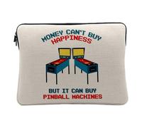 Housse Ordinateur et Tablette Aspect Lin - Pinball Machine Flipper - Money Can't Buy Happiness 12-13 Pouces Pochette de Protection PC Portable Imprimé en France