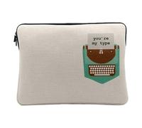 Housse Ordinateur et Tablette Aspect Lin - Pocket You're My Type Typewriter Drawing Love - 14-15 Pouces Pochette de Protection PC Portable Imprimé en France