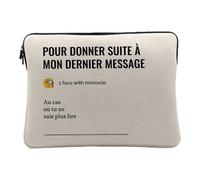 Housse Ordinateur et Tablette Aspect Lin - pour Donner Suite Jargon Travail Office Email Icone Bureau Collegue Humour - 14-15 Pouces Pochette de Protection PC Portable Imprimé en France