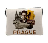 Housse Ordinateur et Tablette Aspect Lin - Prague Vintage Voyage Tchéquie Carte Postale - 12-13 Pouces Pochette de Protection PC Portable Imprimé en France