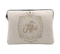 Housse Ordinateur et Tablette Aspect Lin - Scorpio Sign Astrology Cartomancy Celestial Astral Prediction Tarot - 10 Pouces Pochette de Protection PC Portable Imprimé en France