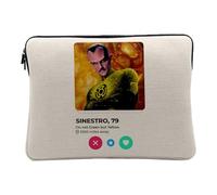 Housse Ordinateur et Tablette Aspect Lin - Sinestro Super Heroes Social Network Dating Love Comics - 14-15 Pouces Pochette de Protection PC Portable Imprimé en France