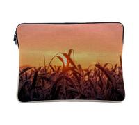 Housse Ordinateur et Tablette Aspect Lin - Soleil se Lève sur Un Champ de Blé Paysage Lumiere - 14-15 Pouces Pochette de Protection PC Portable Imprimé en France