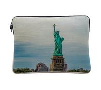 Housse Ordinateur et Tablette Aspect Lin - Statue de La Liberté New York Monument Etats Unis Patrimoine Mondial - 10 Pouces Pochette de Protection PC Portable Imprimé en France