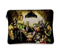 Housse Ordinateur et Tablette Aspect Lin - Super Vilain Partie de Poker Comics - 10 Pouces Pochette de Protection PC Portable Imprimé en France