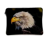 Housse Ordinateur et Tablette Aspect Lin - Tete Aigle Pygargue Embleme Etats Unis Photo Oiseau De Proie - 12-13 Pouces Pochette de Protection PC Portable Imprimé en France