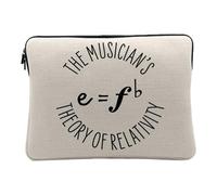 Housse Ordinateur et Tablette Aspect Lin - The Musician's Theory of Relativity Music Musician Instrument - 12-13 Pouces Pochette de Protection PC Portable Imprimé en France