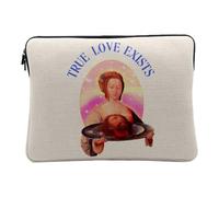 Housse Ordinateur et Tablette Aspect Lin - True Love Exist Collage Vintage Illustration Art Humour Parodie Meme Zoomer Millenials - 14-15 Pouces Pochette de Protection PC Portable Imprimé en France