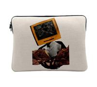 Housse Ordinateur et Tablette Aspect Lin - TV Head Collage Vintage Illustration Art Humour Surreal - 10 Pouces Pochette de Protection PC Portable Imprimé en France