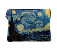 Housse Ordinateur et Tablette Aspect Lin - Van Gogh Nuit Etoilees Peinture Post-Impressionnisme - 14-15 Pouces Pochette de Protection PC Portable Imprimé en France
