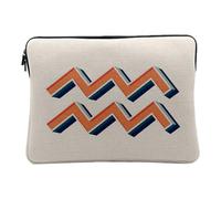 Housse Ordinateur et Tablette Aspect Lin - Verseau Signe Astrologie Zodiaque Astres Métaphore Symbole Figure Allegorie - 12-13 Pouces Pochette de Protection PC Portable Imprimé en France