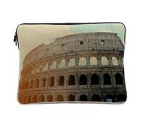Housse Ordinateur et Tablette Aspect Lin - Vue de Rome/Colisée sous Le Soleil/Patrimoine Mondial - 14-15 Pouces Pochette de Protection PC Portable Imprimé en France