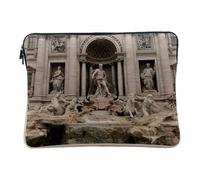 Housse Ordinateur et Tablette Aspect Lin - Vue de Rome Italie Fontaine de Trevi Patrimoine Mondial - 14-15 Pouces Pochette Protection PC Portable Imprimé en France