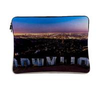 Housse Ordinateur et Tablette Aspect Lin - Vue sur Los Angeles Depuis Hollywood Cinema Ville Etats Unis - 14-15 Pouces Pochette de Protection PC Portable Imprimé en France