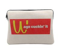 Housse Ordinateur et Tablette Aspect Lin - Wage Cuckin' It Crypto Currency Trading Blockchain Finance Business Bitcoin Humour Meme - 10 Pouces Pochette de Protection PC Portable Imprimé en France