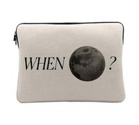 Housse Ordinateur et Tablette Aspect Lin - When to The Moon? Crypto Currency Trading Blockchain Finance Business Bitcoin Humour Meme - 10 Pouces Pochette de Protection PC Portable Imprimé en France