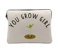 Housse Ordinateur et Tablette Aspect Lin - You Grow Girl Plants Pot Gardening Sprouting - 10 Pouces Pochette de Protection PC Portable Imprimé en France
