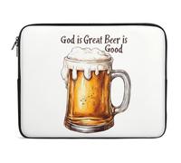 Housse Ordinateur Portable Dieu Est Grand, La Bière Est Bonne Pochette De Protection Laptop Sleeve Étanche Antichoc Housse De Protection Ordinateur, pour Netbook, Office, Femmes, 15In