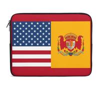 Housse Ordinateur Portable Drapeau Américain De L'Espagne Pochette De Protection Laptop Sleeve Facile À Transporter Étanche Sacoche Ordinateur, pour Netbook, Travel, Hommes, 15In