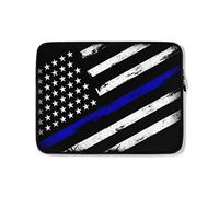 Housse Ordinateur Portable Drapeau De La Fine Ligne Bleue Sacoche Ordinateur Antichoc Étanche Pochette De Protection Laptop Sleeve 15In, pour Femmes, Hommes