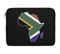Housse Ordinateur Portable Drapeau De L'Afrique du Sud Carte De L'Afrique Pochette De Protection Laptop Sleeve Étanche Moderne Housse pour pour Femmes, Hommes, 15In