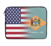 Housse Ordinateur Portable Drapeau De L'État du Delaware Aux États-Unis Pochette De Protection Laptop Sleeve Moderne Étanche Ordinateur Portable Sacoche, pour Office, Hommes, Femmes, 15In