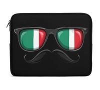 Housse Ordinateur Portable Drapeau Italie Lunettes Moustache Pochette De Protection Laptop Sleeve Facile À Transporter À La Saleté Sacoche Ordinateur, pour Femmes, Hommes, Netbook, 15In
