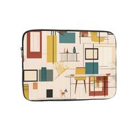 Housse Ordinateur Portable Estampes Modernes du Milieu du Siècle Pochette De Protection Laptop Sleeve Antichoc Sacoche Ordinateur, pour Netbook, Ordinateur Portable, Office, 15In
