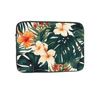 Housse Ordinateur Portable Feuilles De Palmier À Fleurs Hawaïennes Tropicales D'Été Pochette De Protection Laptop Sleeve Étanche Housse De Protection Ordinateur, pour Femmes, Office, 15In